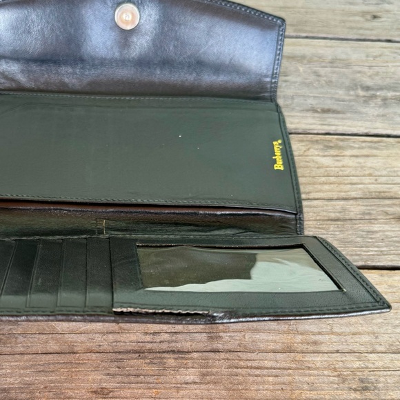 VTG Burberry Leather & Fabric Tri-Fold Wallet - Picture 5 of 13